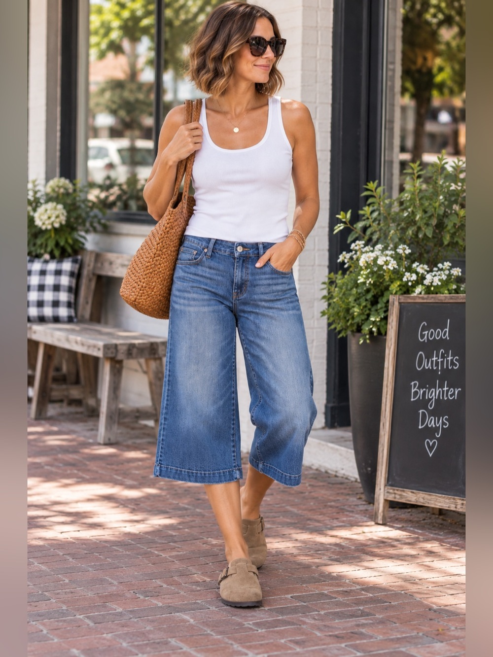 7 For All Mankind Dojo Crop Capri Jeans 29 Wide Leg Y2K USA